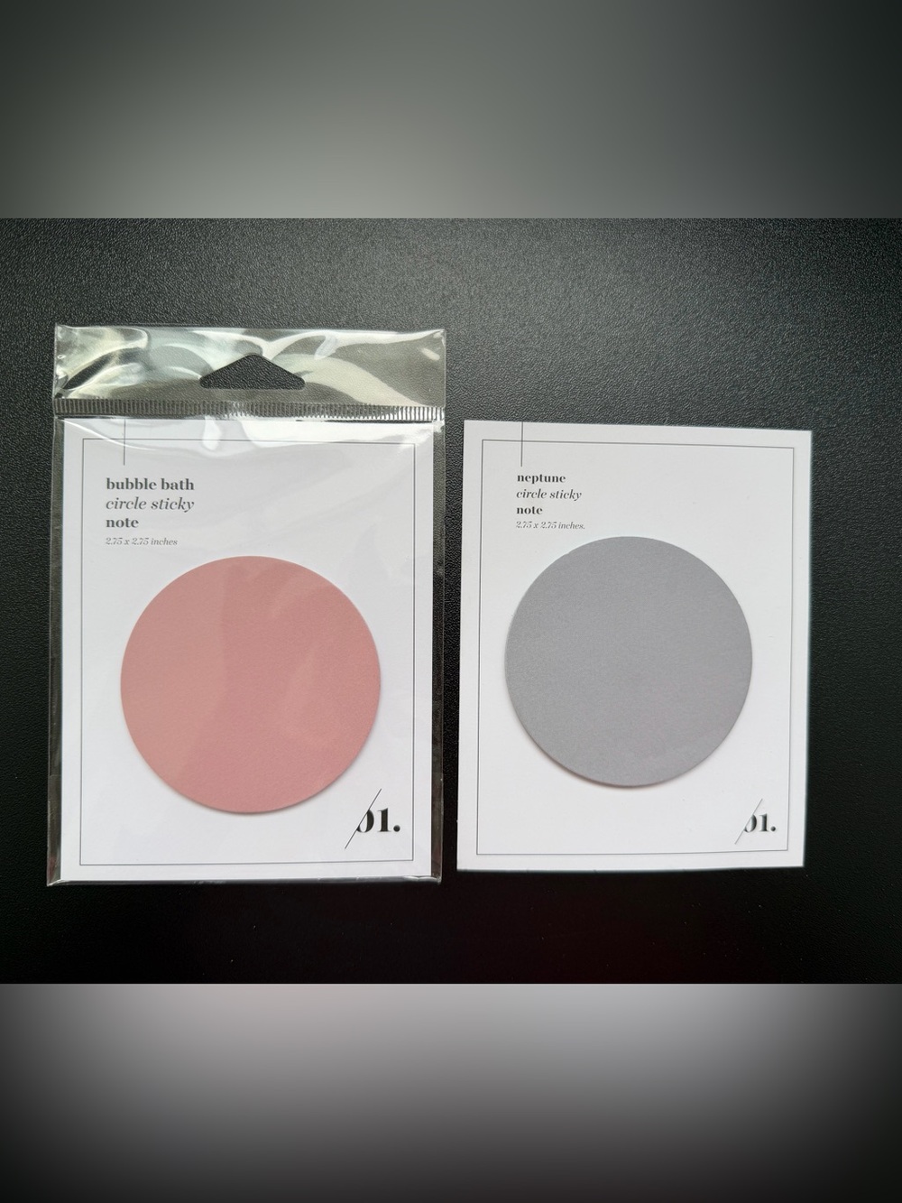 New Cloth & Paper Circle Sticky Notes Set Pink Grey Gray Matte Stationery School